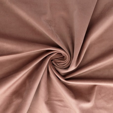 Coupon 3m Tissu Velours Vieux Rose 