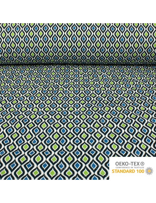 Tissu matelassé d'habillement oeko-tex géométrique vert