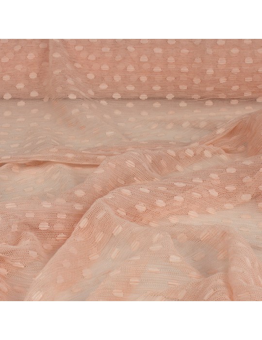 Tissu résille polyester/polyamide à pois rose