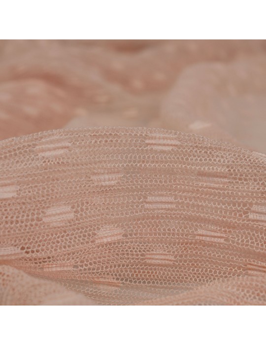 Tissu résille polyester/polyamide à pois rose