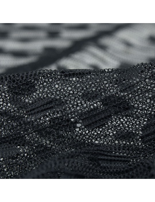 Tissu résille polyester/polyamide à pois noir