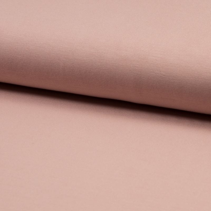 Coupon 3m Tissu Maille Viscose de Bambou Vieux Rose
