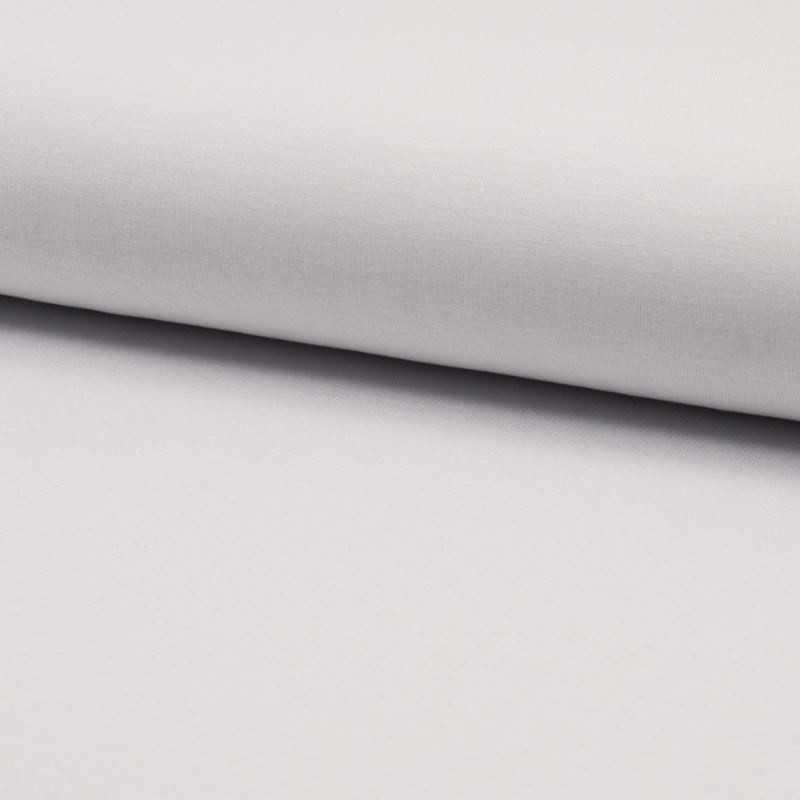 Coupon 3m Tissu Maille Viscose de Bambou Blanc 