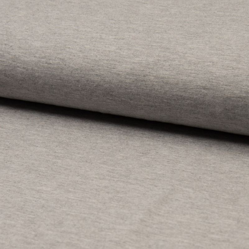 Coupon 3m Tissu Maille Viscose de Bambou Gris Chine