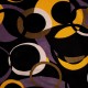 Coupon 3m Tissu Viscose Stretch Imprimé Cercles Violet