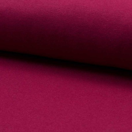Coupon 3m Tissu Bord Cote Uni Bordeaux  