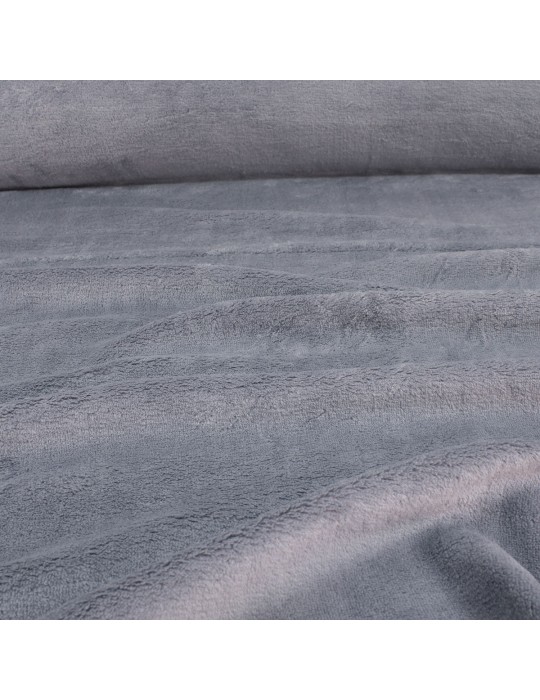 Tissu micro polaire uni 100% polyester gris
