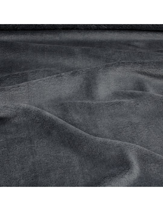 Tissu micro polaire uni 100% polyester gris