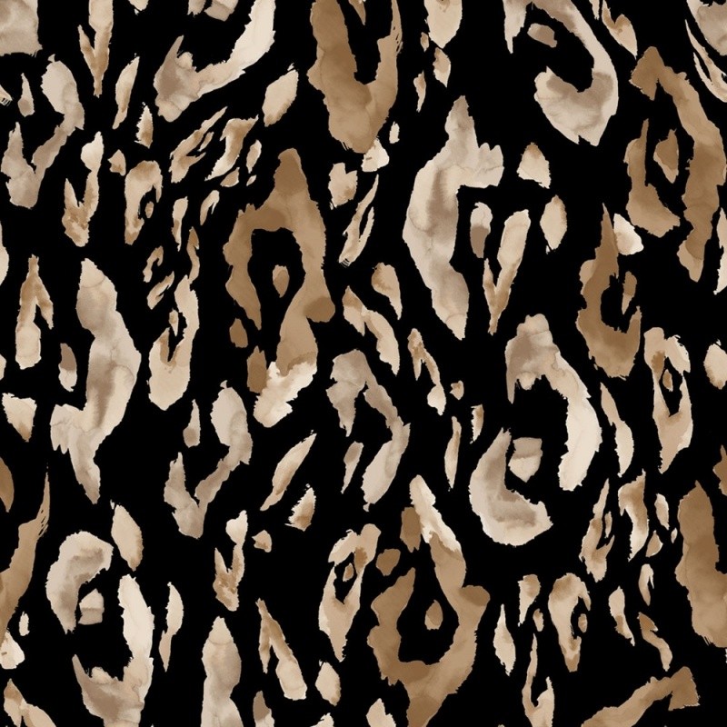 Coupon 3m Tissu Toile Imprimée Viscose Caramel 