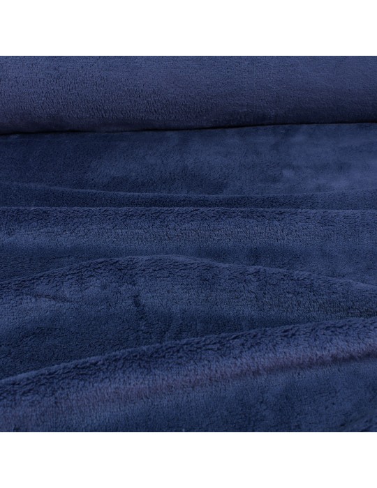 Tissu micro polaire uni 100% polyester bleu