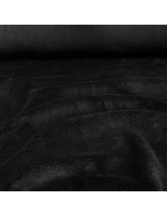 Tissu micro polaire uni 100% polyester noir