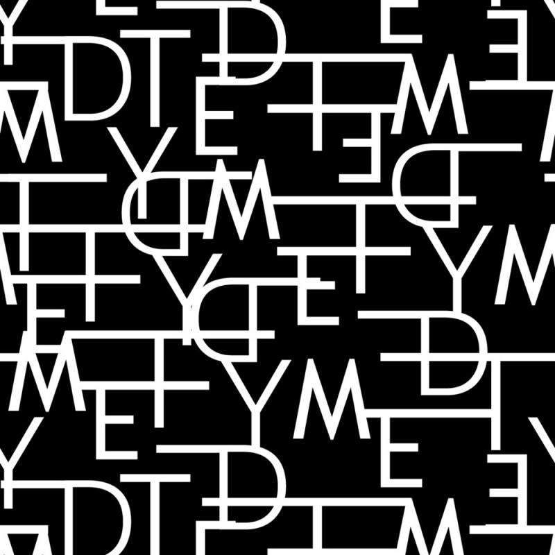 Coupon 3m Tissu Toile Imprimée Lettre Noir 