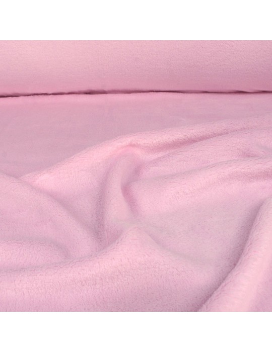 Tissu micro polaire uni 100% polyester rose