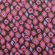 Coupon 3m Tissu Toile Viscose Imprimée Figures Bordeaux