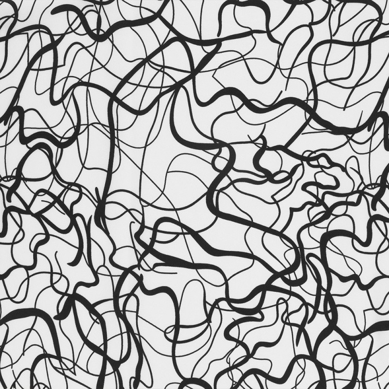 Coupon 3m Tissu Viscose Fluide stretch Imprimée Abstrait Fond Blanc