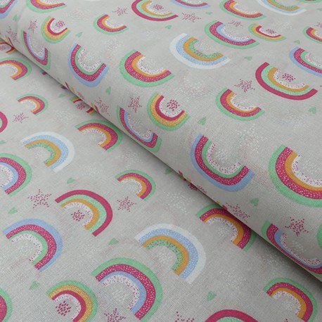 Coupon 3m Tissu Adibou Imprimé Naturel 