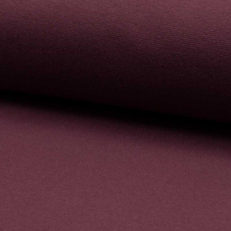 Coupon 3m Tissu Bord Cote Uni Aubergine 