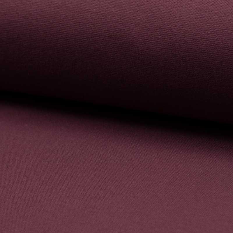 Coupon 3m Tissu Bord Cote Uni Aubergine 