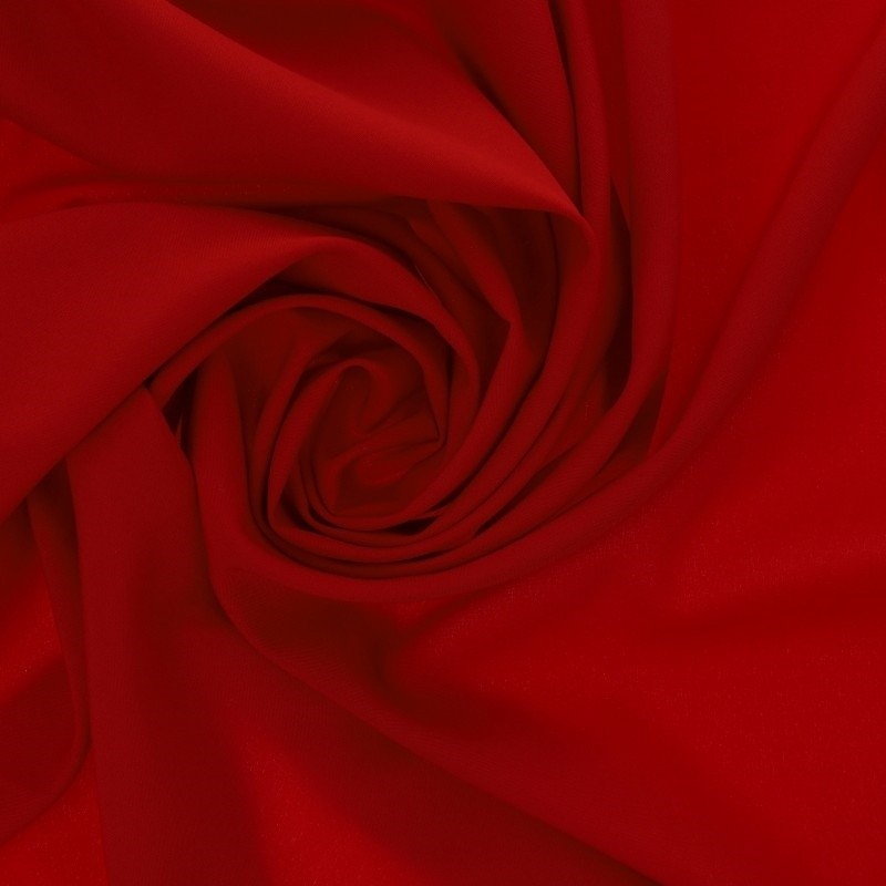 Coupon 3m Tissu Viscose Unie Lisette Rouge 