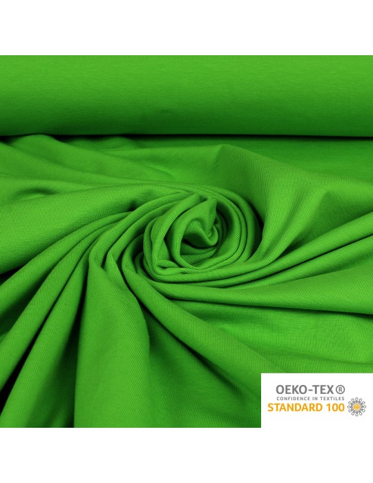 Tissu jersey uni coton/élasthanne 220g/m² vert