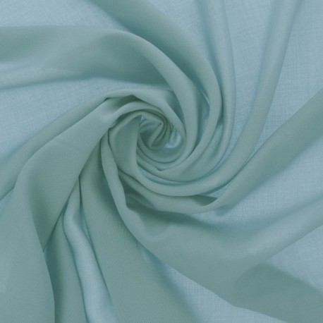 Coupon 3m Tissu Viscose Unie Lisette Vert D'eau