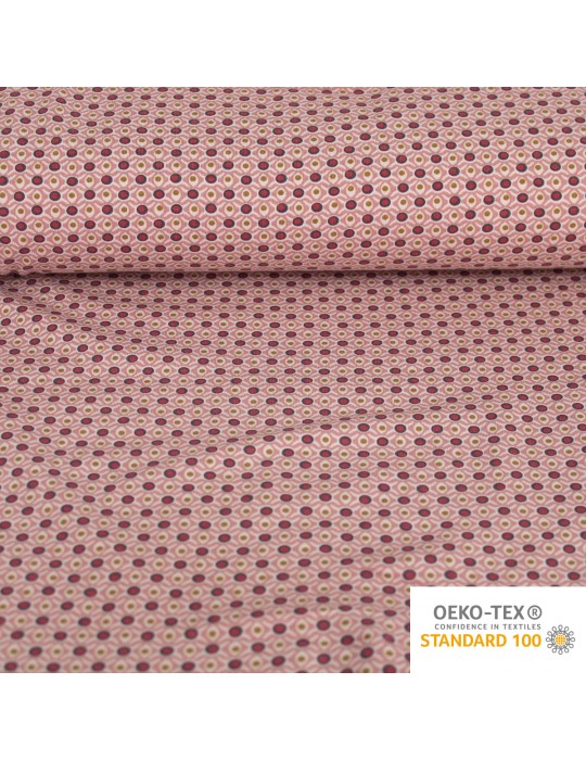 Tissu Jersey imprimé motifs géométriques oeko-tex rose