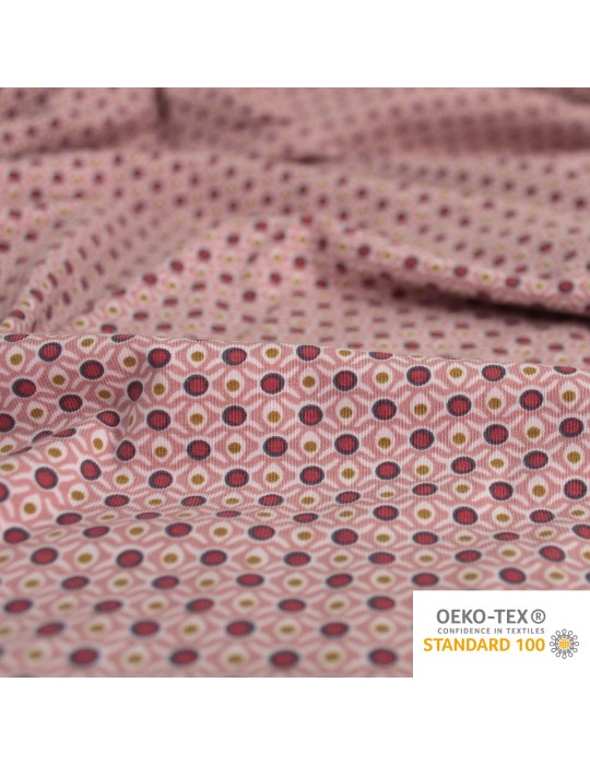 Tissu Jersey imprimé motifs géométriques oeko-tex rose