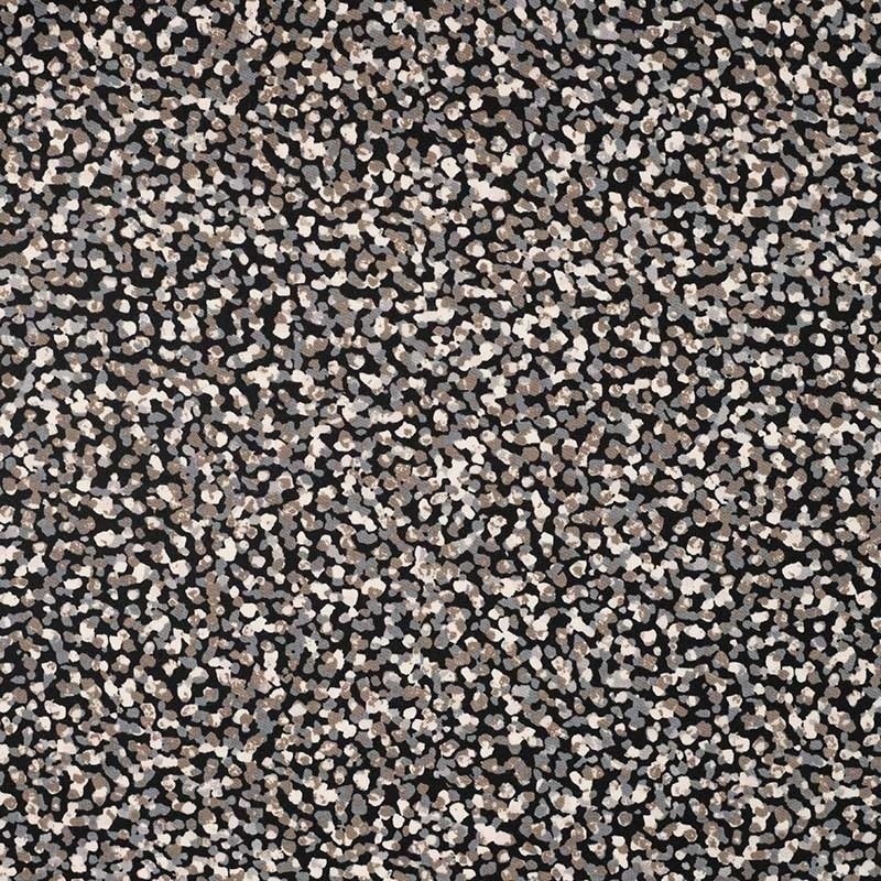 Coupon 3m Tissu Viscose Stretch Imprimé Noir sable 