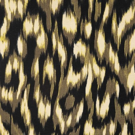 Coupon 3m Tissu Viscose Stretch Imprimé Kaki 