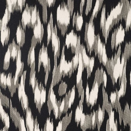 Coupon 3m Tissu Viscose Stretch Imprimé Noir 
