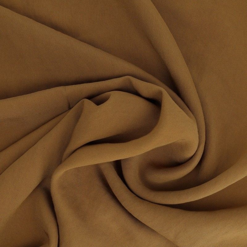 Coupon 3m Tissu Viscose Polyester Uni Camel
