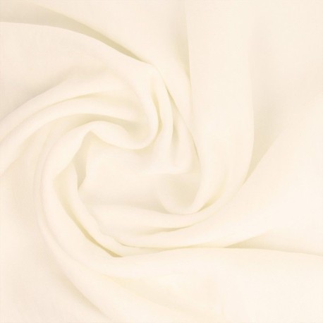 Coupon 3m Tissu Viscose Polyester Uni Blanc 