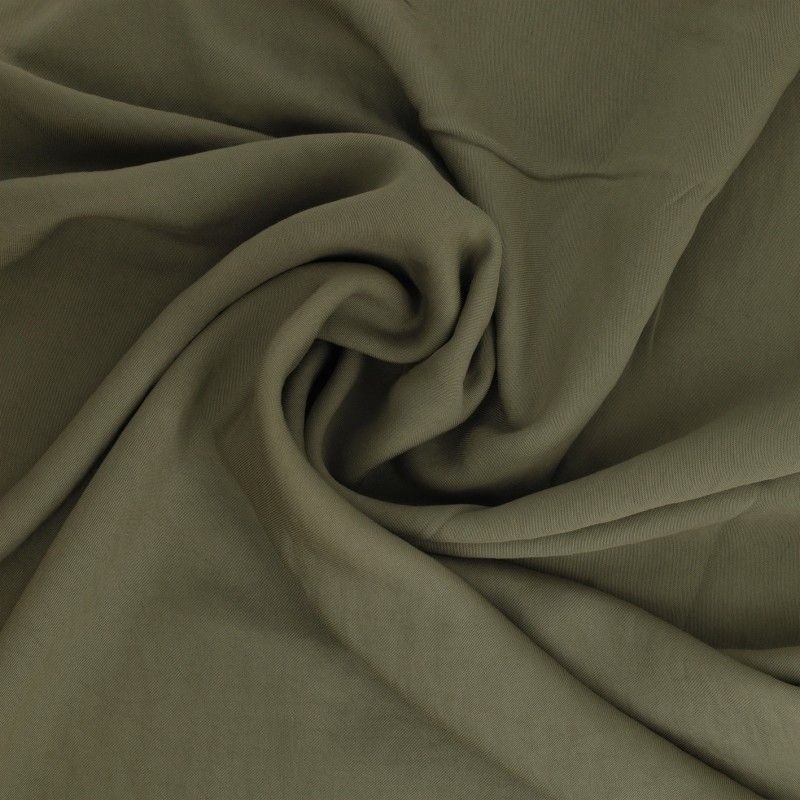 Coupon 3m Tissu Viscose Polyester Uni Kaki