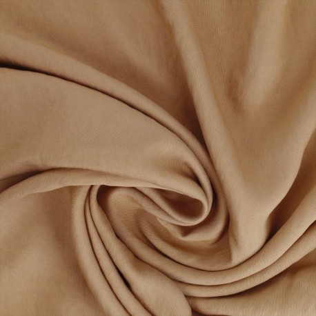 Coupon 3m Tissu Viscose Polyester Uni Taupe