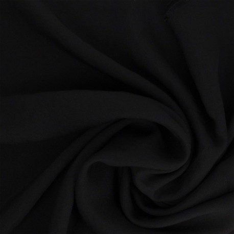 Coupon 3m Tissu Viscose Polyester Uni Noir 