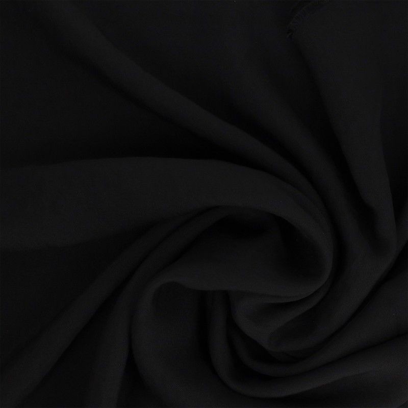 Coupon 3m Tissu Viscose Polyester Uni Noir 