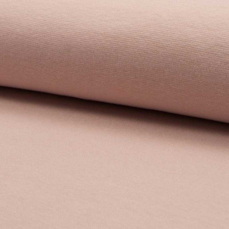 Coupon 3m Tissu Bord Côte Uni Poudre