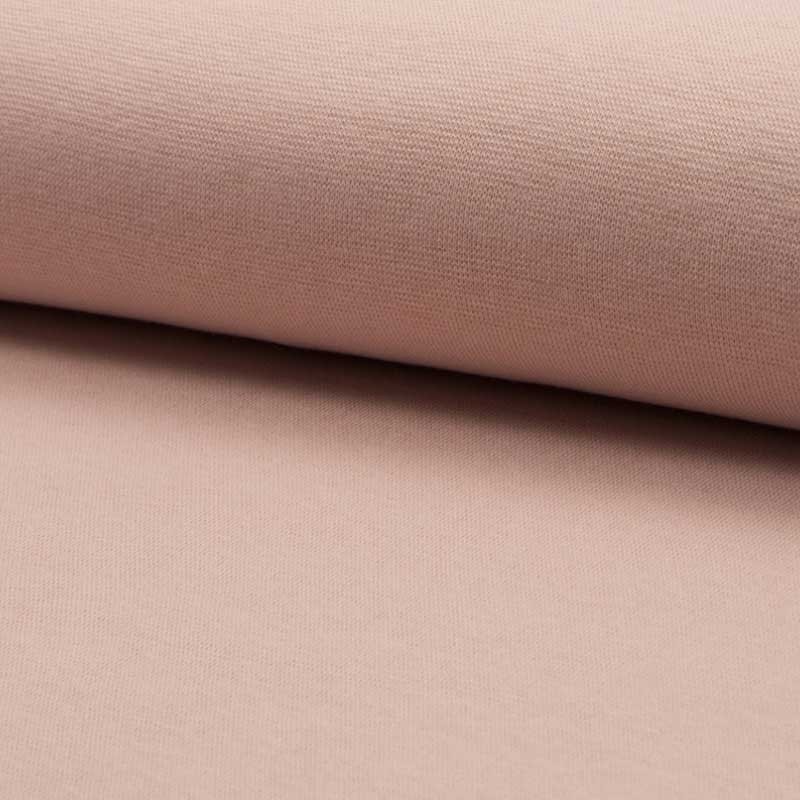 Coupon 3m Tissu Bord Côte Uni Poudre