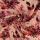 Coupon 3m Tissu Viscose Impression Digitale Floral Rose