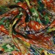 Coupon 3m Tissu Popeline de Viscose Imprimée Motif Abstrait Multicolore