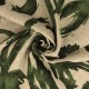 Coupon 3m Tissu Viscose Lin Imprimé Digital Vert