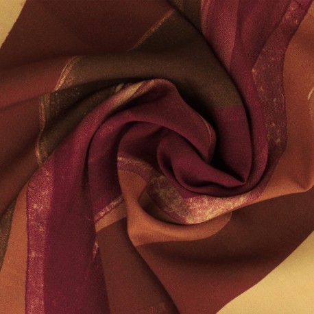 Coupon 3m Tissu Viscose Imprimé Orange 