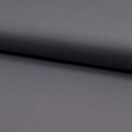 Coupon 3m Tissu Coton Voile Toucher Soie Gris Foncé