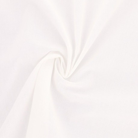 Coupon 3m Tissu Elsa Voile de Coton Blanc
