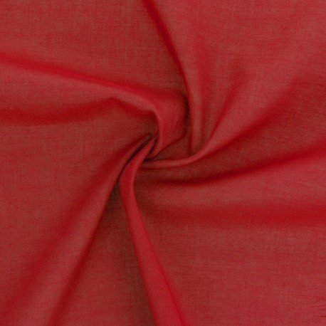 Coupon 3m Tissu Elsa Voile de Coton Rouge
