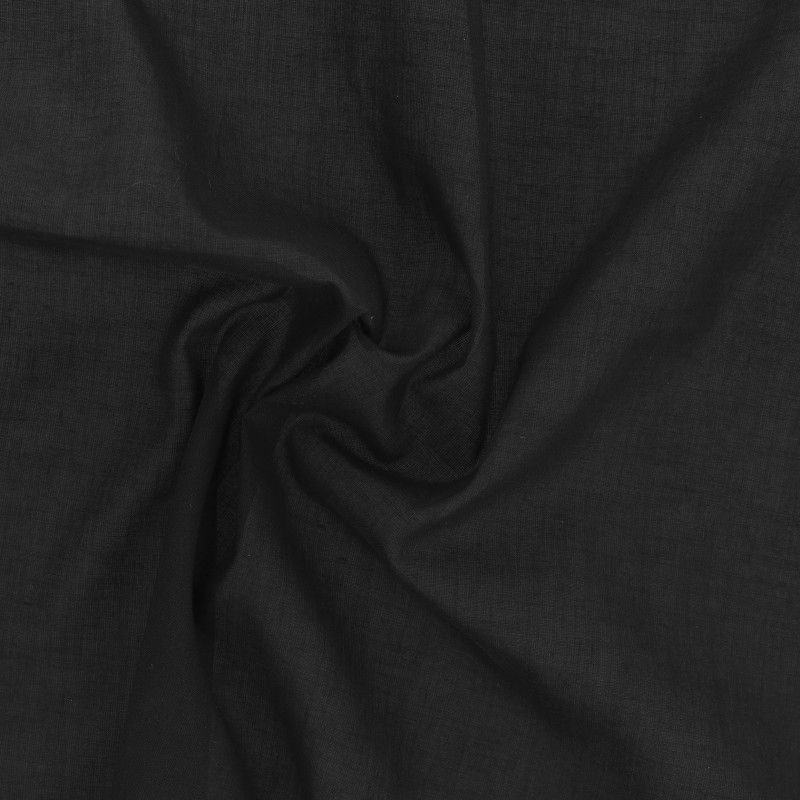 Coupon 3m Tissu Elsa Voile de Coton Noir 