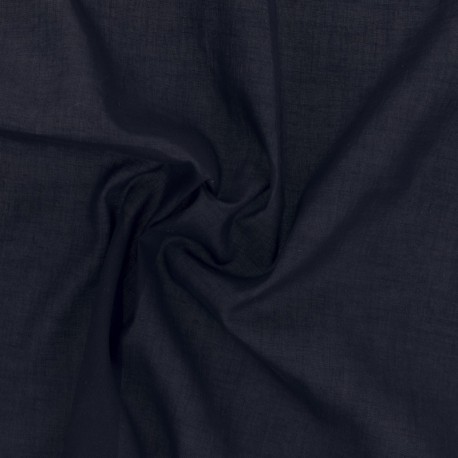 Coupon 3m Tissu Elsa Voile de Coton Marine