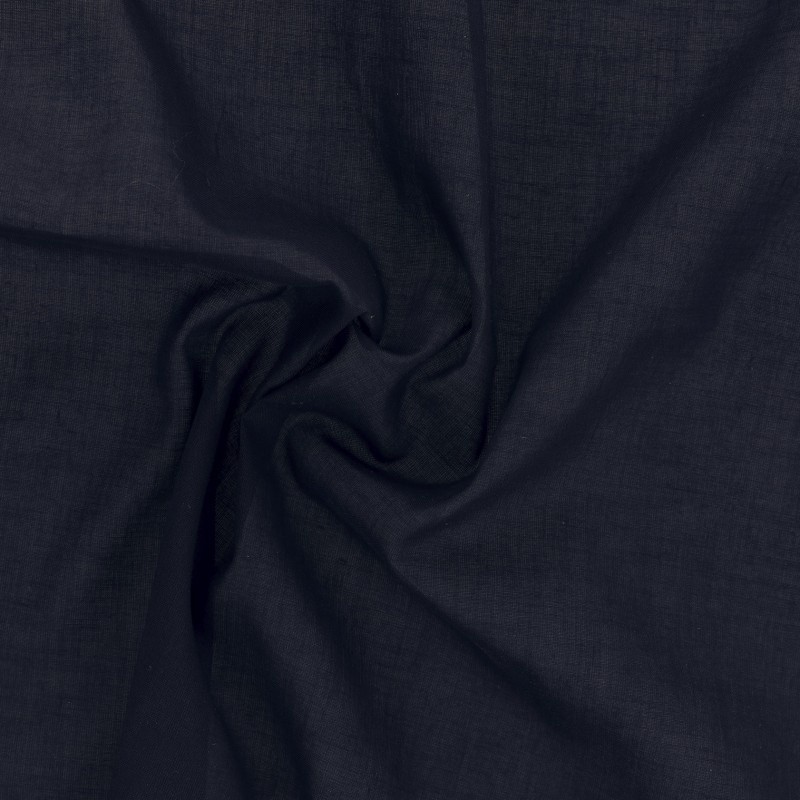 Coupon 3m Tissu Elsa Voile de Coton Marine