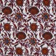 Coupon 3m Tissu Voile de Coton Imprimé Fleurs Cognac