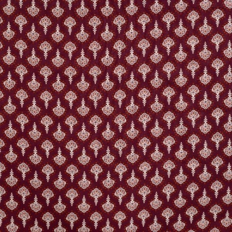 Coupon 3m Tissu Voile de Coton Imprimé Cognac